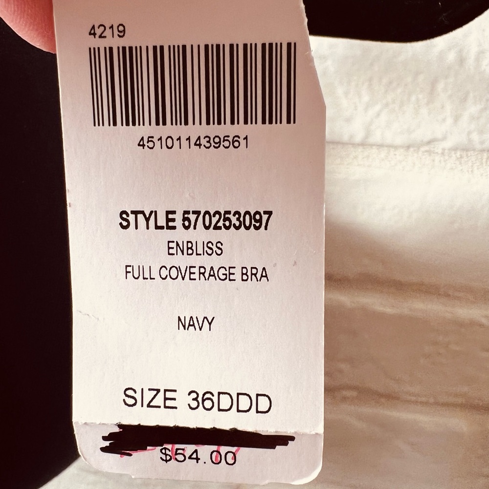 NWT Soma Enbliss Full Coverage Soft Underwire Lined Bra 36 DDD Navy Blue #0534 - Picture 9 of 12